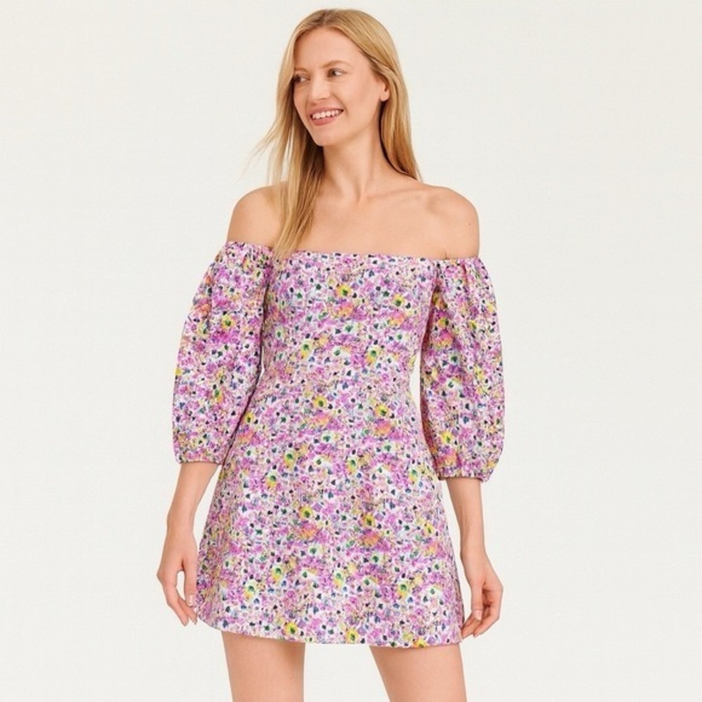 H&M Sz S Boho Floral Cottagecore Garden Off the‎ Shoulder Summer Mini Feminine